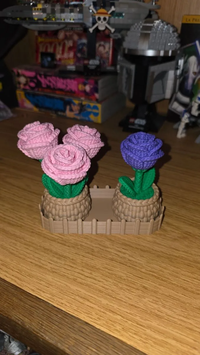 Rosas decorativas impresas en 3D.